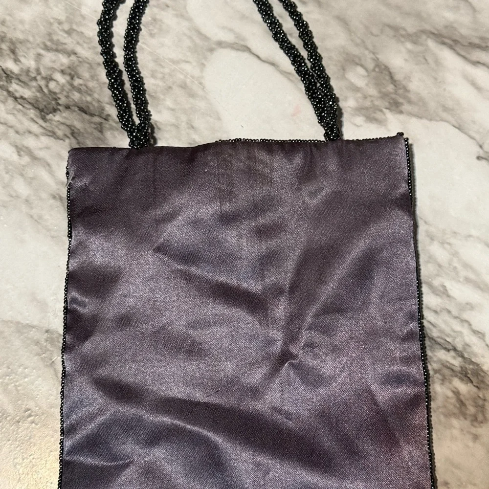 Elegant Black Beaded Women's Bag - Picture 3 of 7